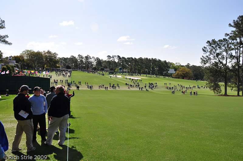 Looking up at the number 1 tee box